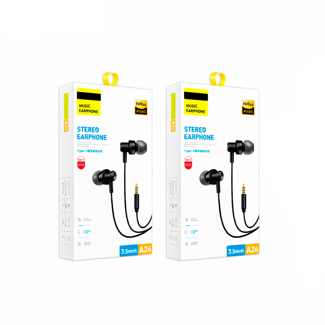 AUDÍFONOS NPHE-06 JACK 3.5MM STEREO NEGRO - 3