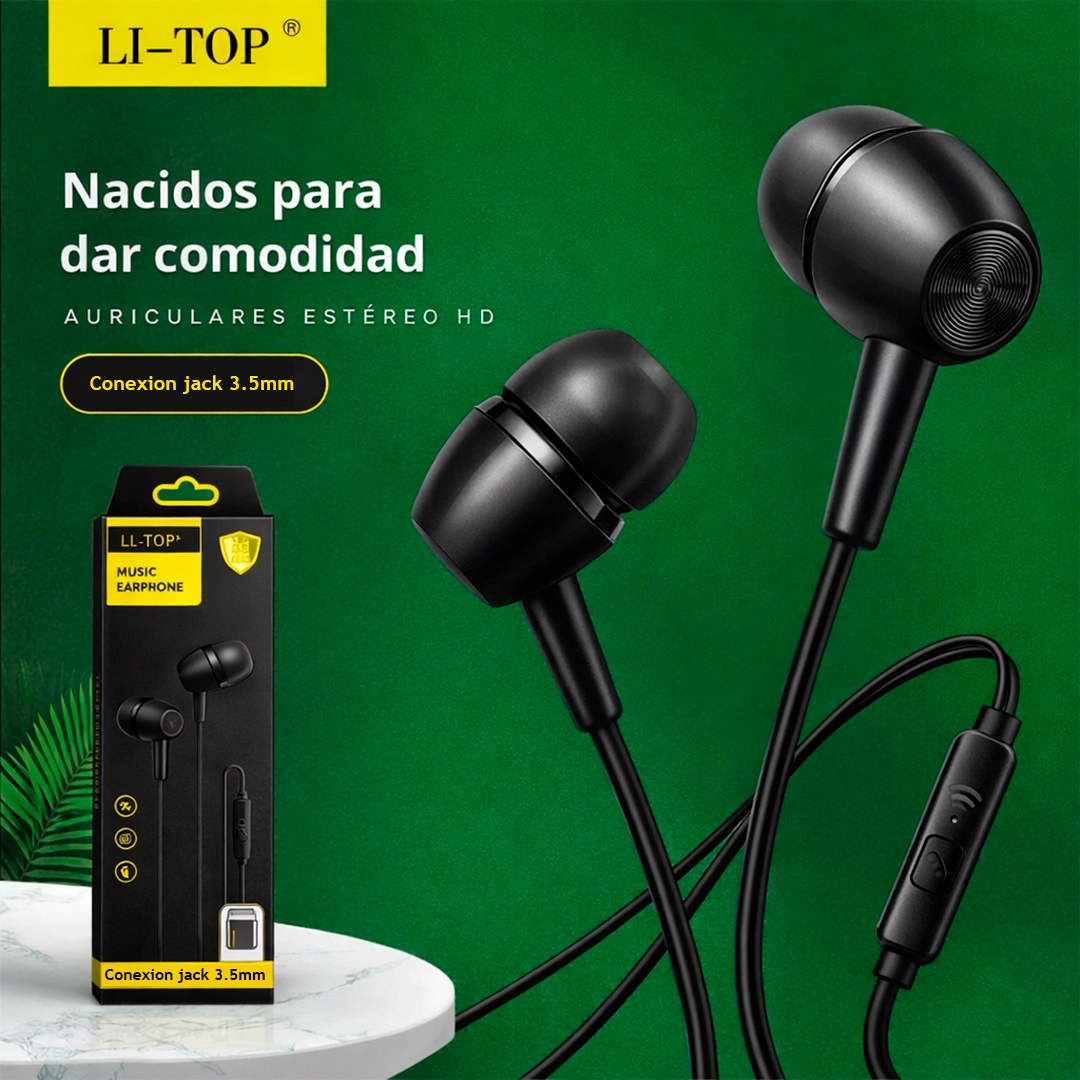 AUDÍFONOS NPHE-06 JACK 3.5MM STEREO NEGRO - 4