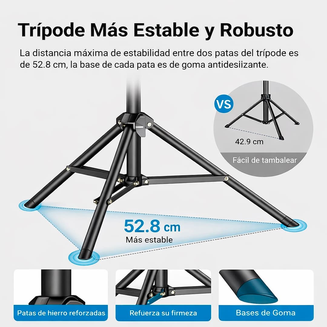 PALO SELFIE + TRÍPODE 2 EN 1 EXTENSIBLE 70” ROTACIÓN 360° - 4
