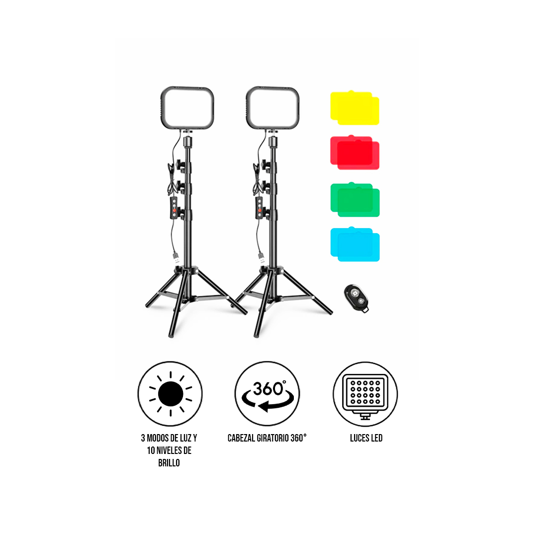 KIT LUZ LED APEXEL FL19 DUAL 3300K-5600K USB - 3