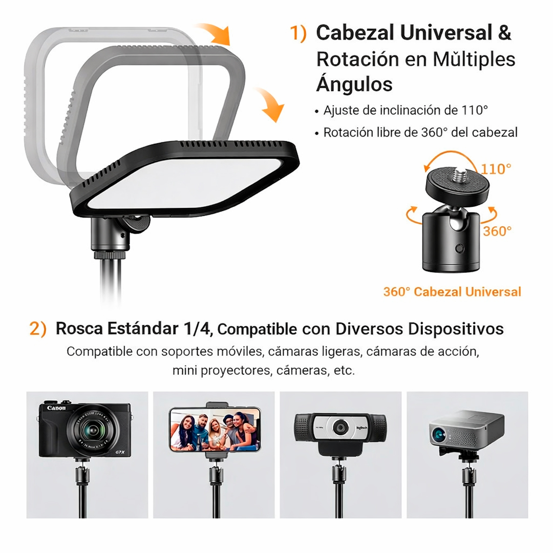 KIT LUZ LED APEXEL FL19 DUAL 3300K-5600K USB - 6