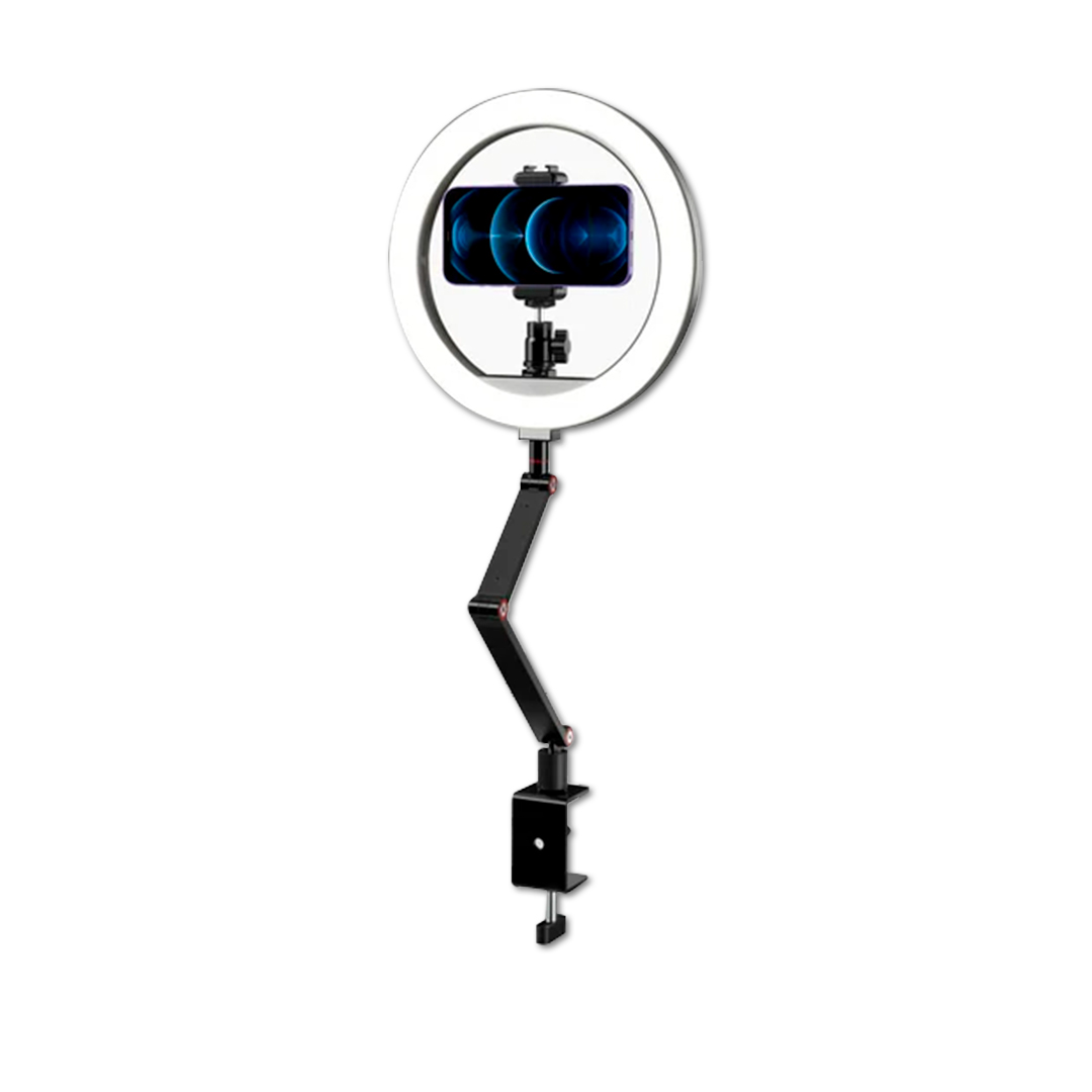 SOPORTE ESCRITORIO APEXEL FL20 ARO LUZ 10 NEGRO - 2