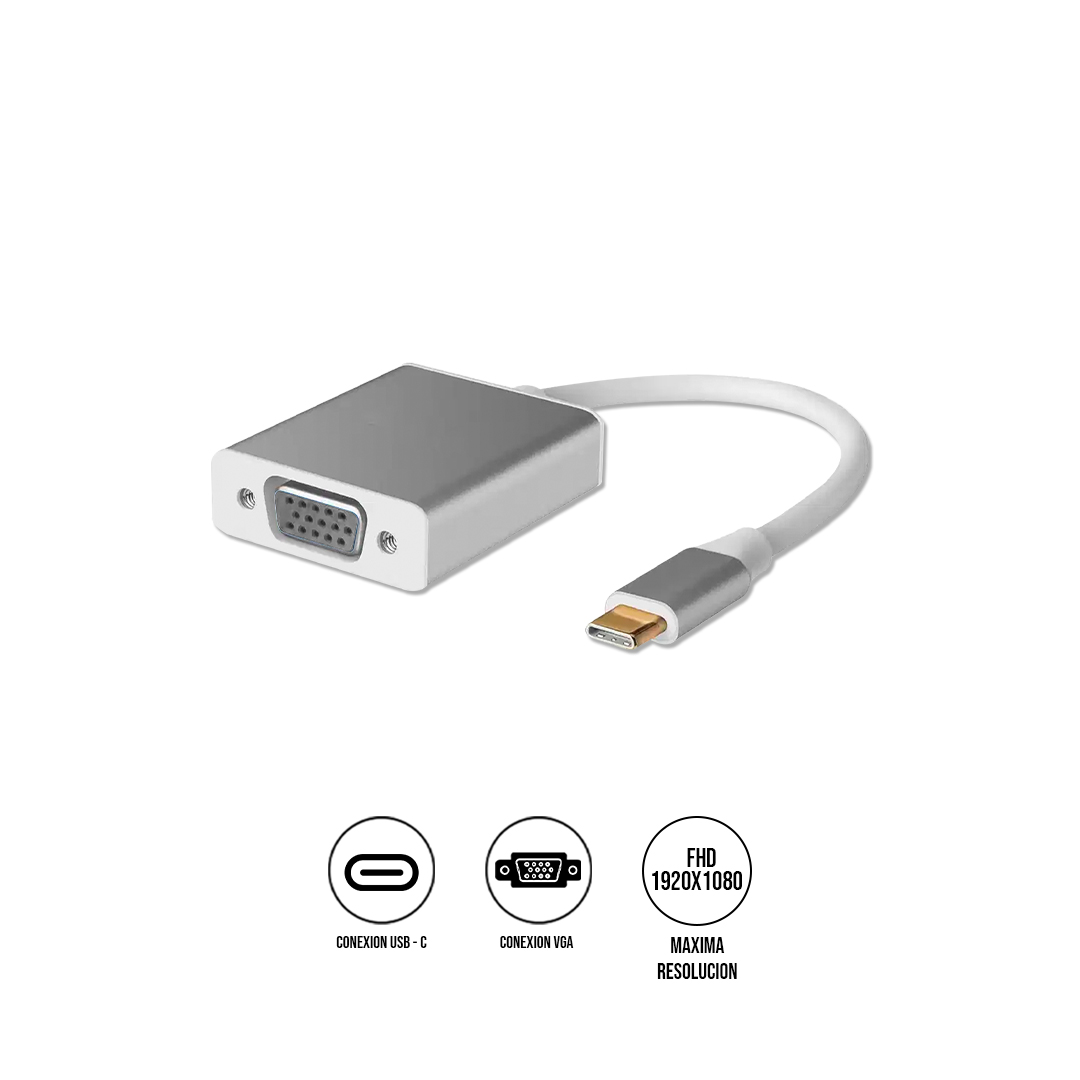 SEISA ADAPTADOR USB-C A VGA SM-C7839 SILVER - 1