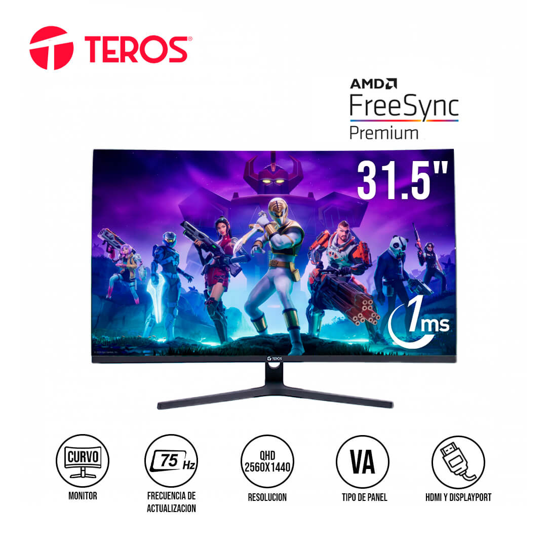 TEROS TE-3253S MONITOR CURVO 31.5' QHD 75HZ 1MS DISPLAYPORT - 2