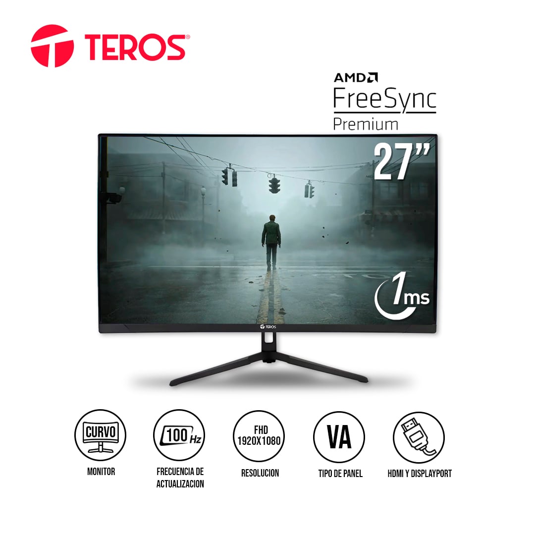 TEROS TE-2732S MONITOR CURVO 27' FHD 100HZ 1MS HDMI DP - 2