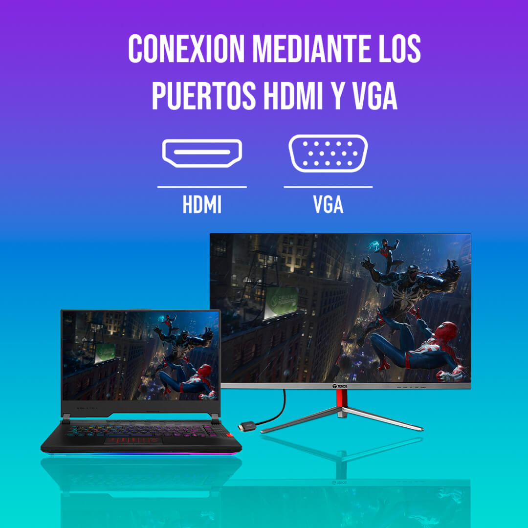 TEROS TE-2402S MONITOR CURVO 23.8' FHD 100HZ 1MS HDMI VGA NEGRO - 6