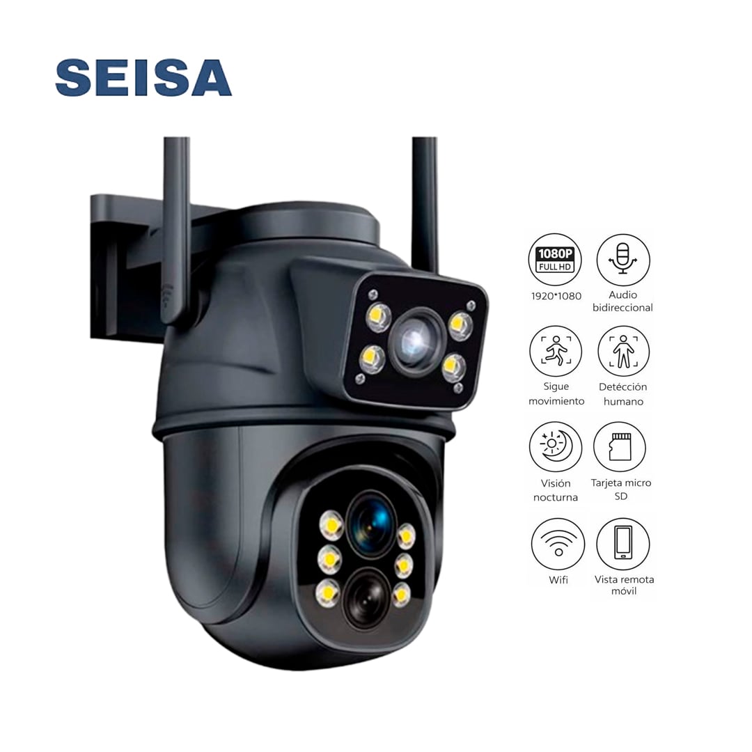 SEISA IPC-SY9 CÁMARA DE SEGURIDAD IP WIFI 360° NEGRA - 1