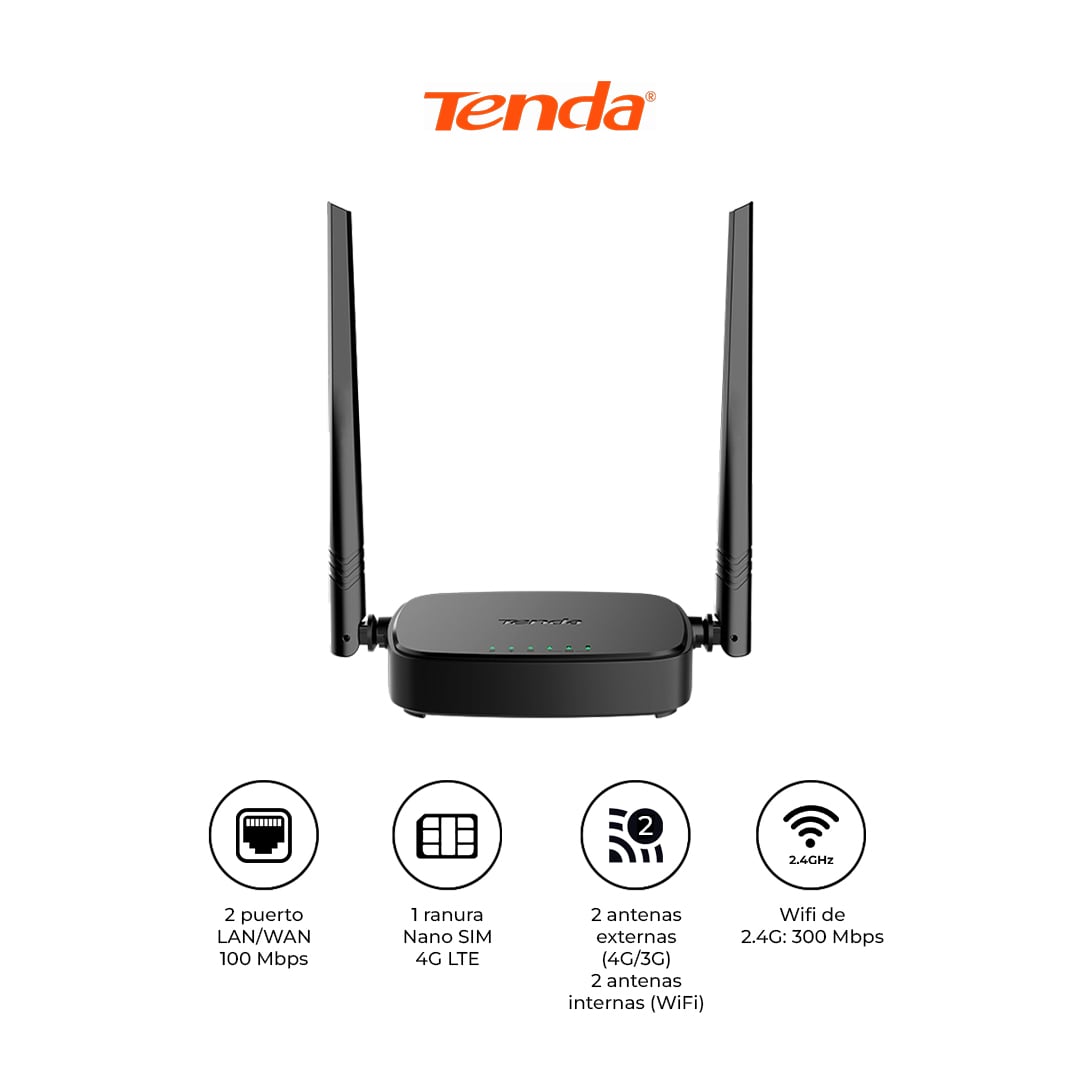 TENDA ROUTER 4G LTE 4G03 PRO WIFI 300MBPS SIM - 1
