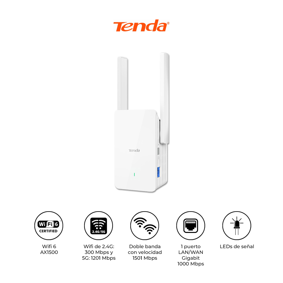 TENDA EXTENSOR WIFI 6 A23 AX1500 DOBLE BANDA GIGABIT - 1