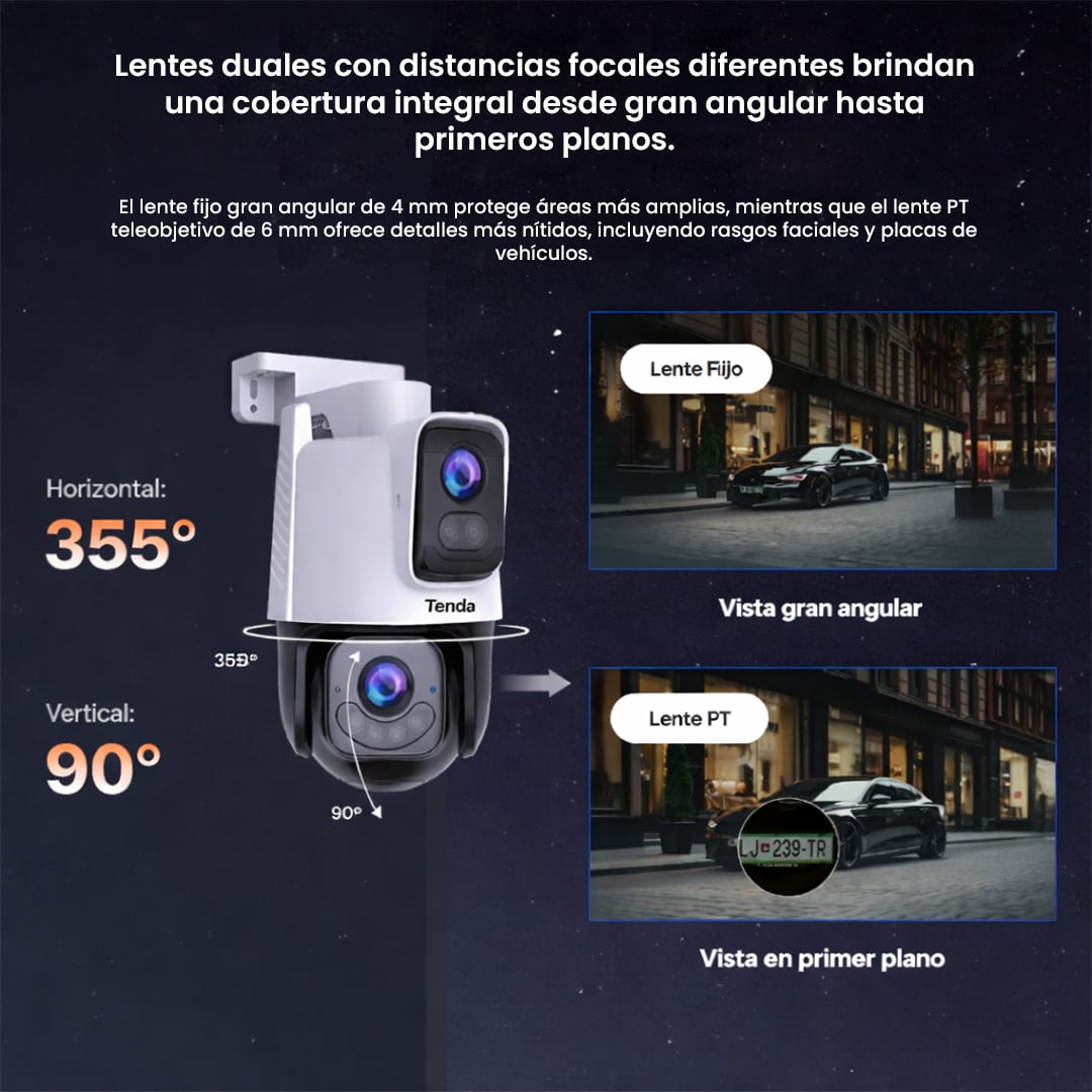 TENDA CÁMARA DE SEGURIDAD CH9-WCA WIFI 6MP PTZ 360° EXTERIOR - 5