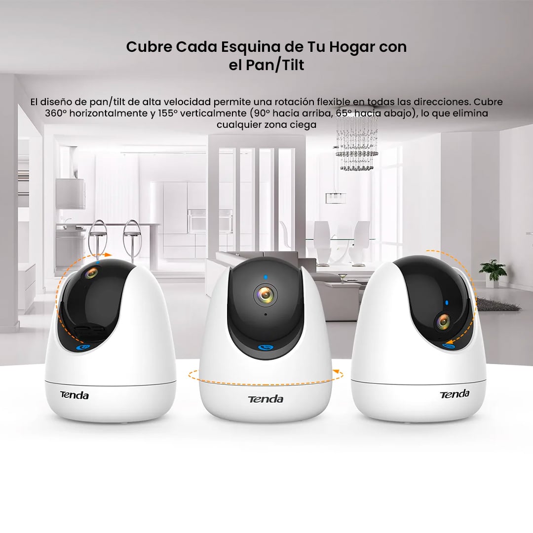 TENDA CÁMARA DE SEGURIDAD WIFI 6 360° 2K CP3 PRO IA AUDIO ALEXA - 5