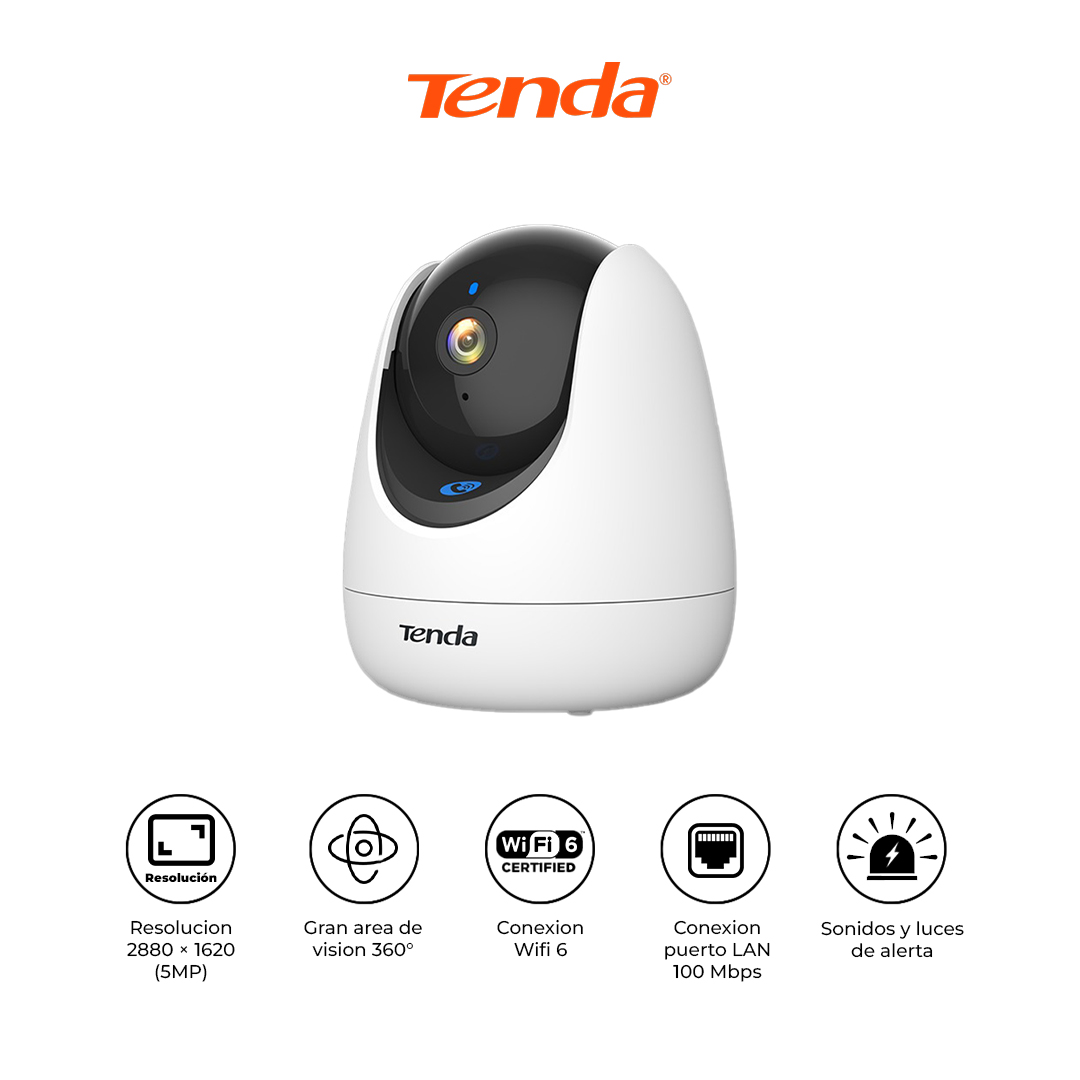 TENDA CÁMARA DE SEGURIDAD WIFI 6 5MP 360° CP7 AUDIO IA VISIÓN NOCTURNA - 1