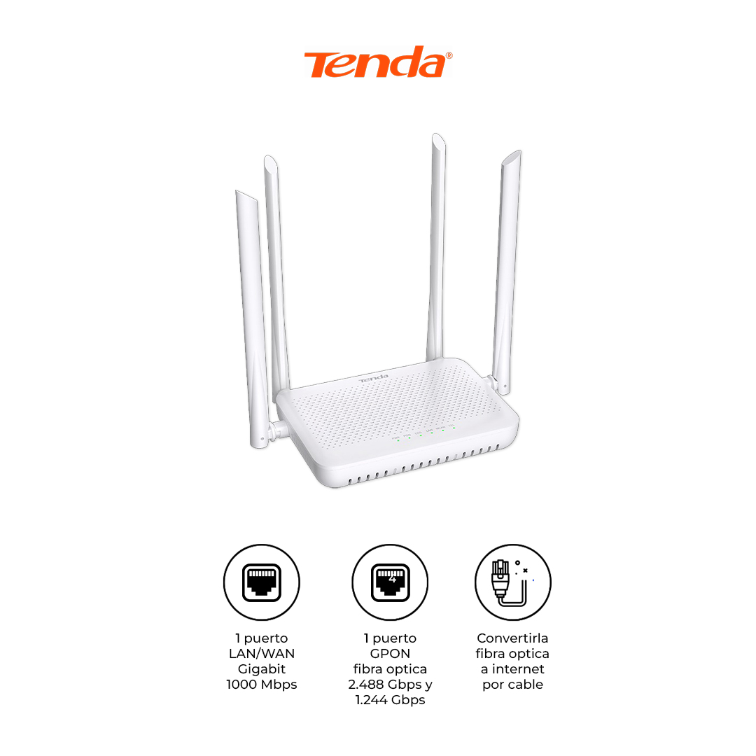 TENDA ONT HG10 AC1200 WIFI DOBLE BANDA 4 ANTENAS - 1
