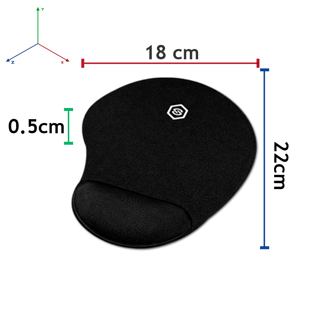 MOUSE PAD ERGONÓMICO CON DESCANSADOR MPB-01 NEGRO - 6
