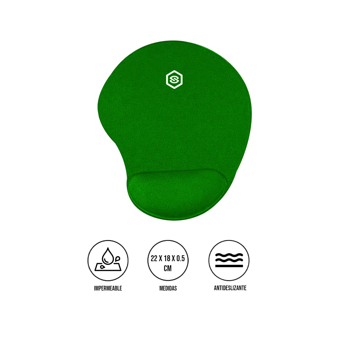 MOUSE PAD ERGONÓMICO CON DESCANSADOR MPB-01 VERDE - 1