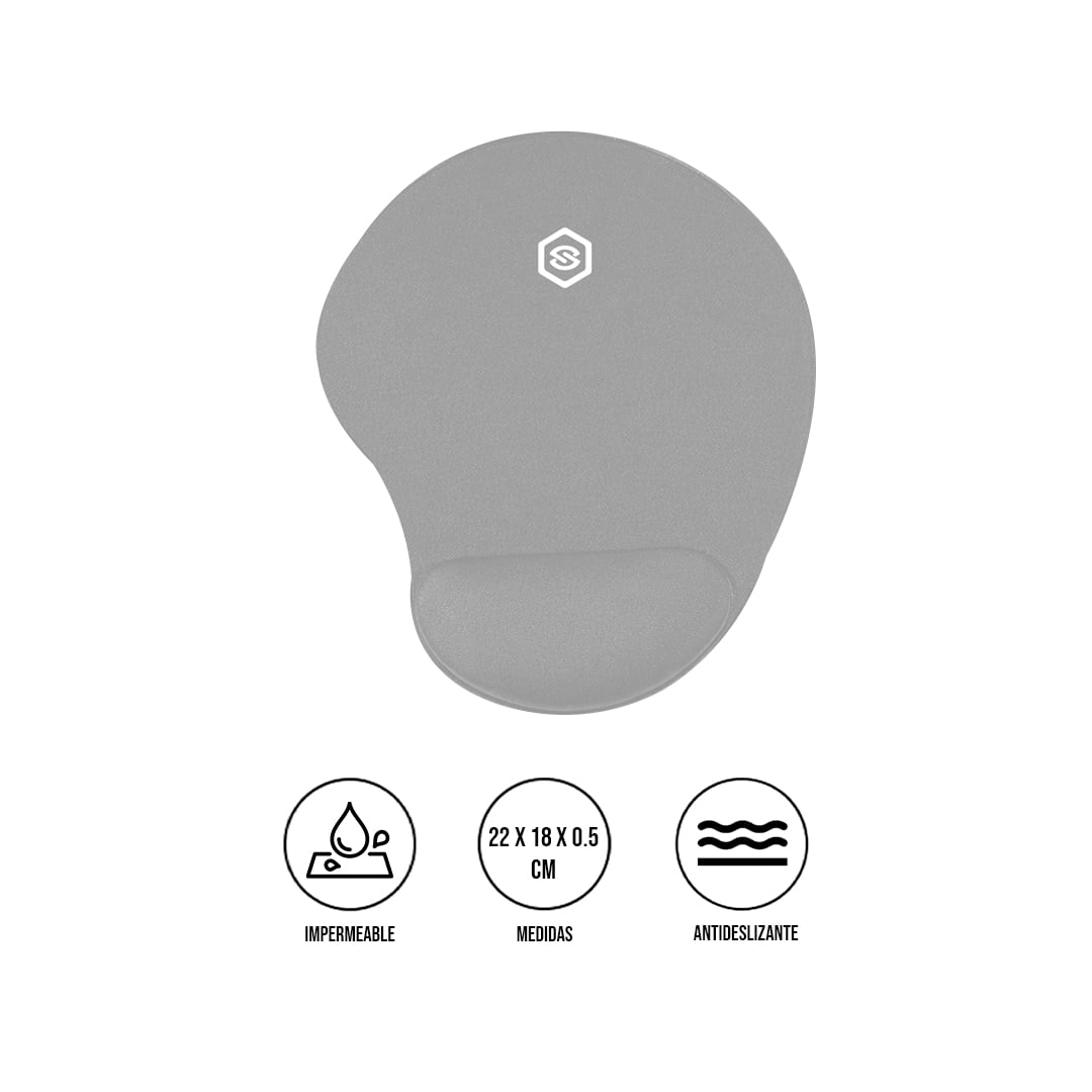 MOUSE PAD ERGONÓMICO CON DESCANSADOR MPB-01 GRIS - 1