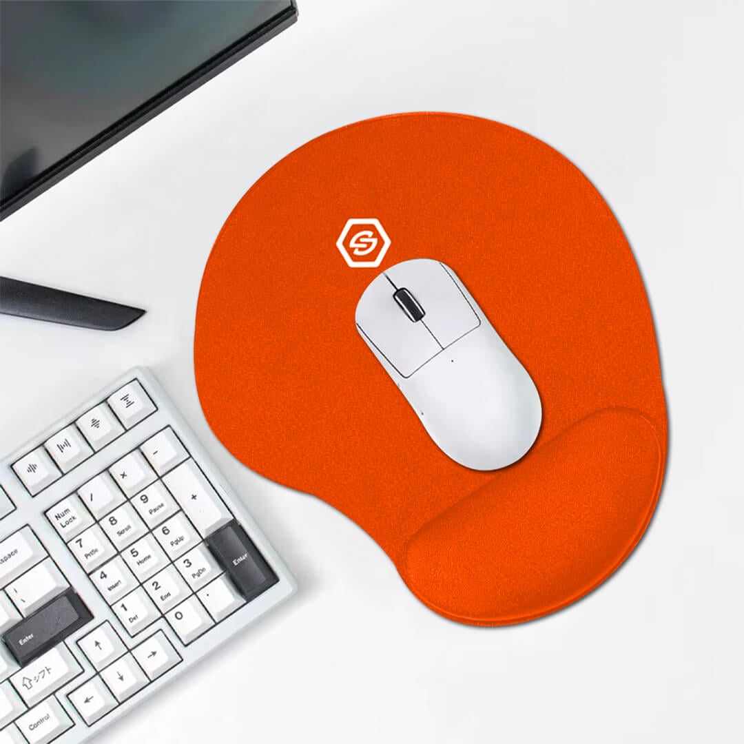 MOUSE PAD ERGONÓMICO CON DESCANSADOR MPB-01 NARANJA - 3