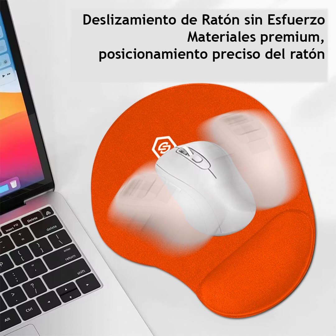 MOUSE PAD ERGONÓMICO CON DESCANSADOR MPB-01 NARANJA - 4