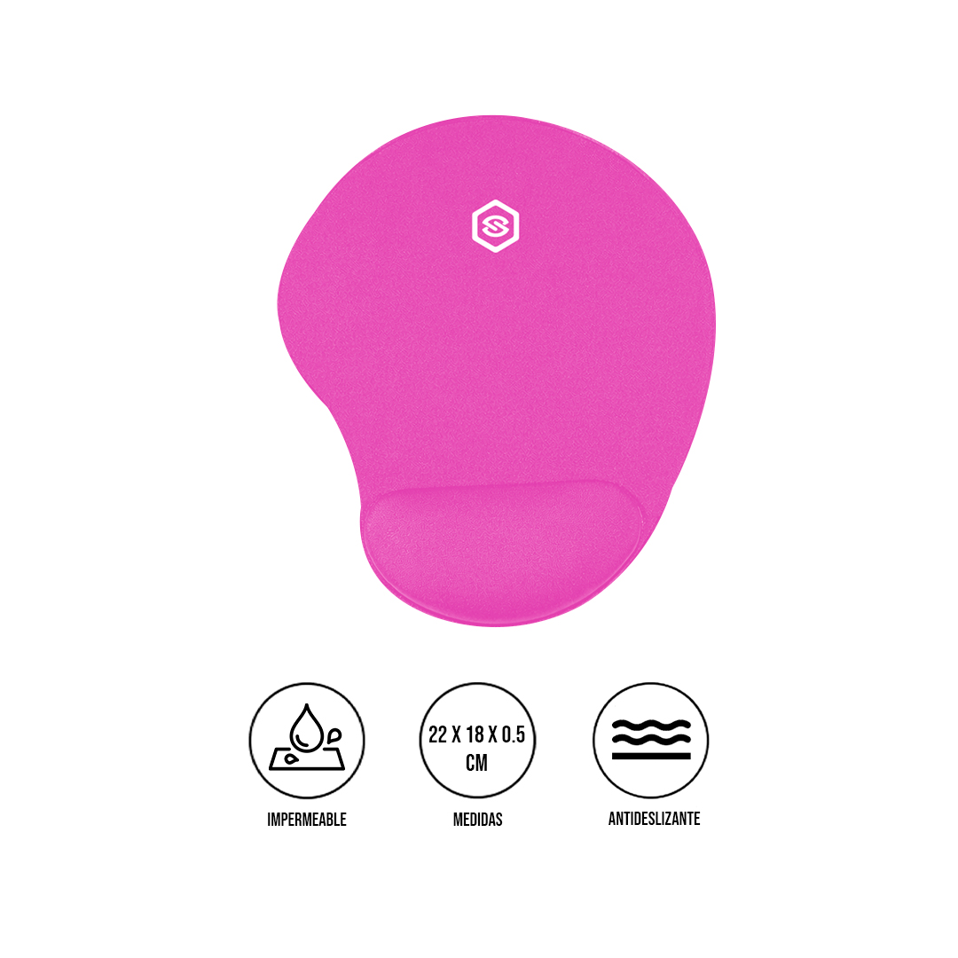 MOUSE PAD ERGONÓMICO CON DESCANSADOR MPB-01 ROSADO - 1