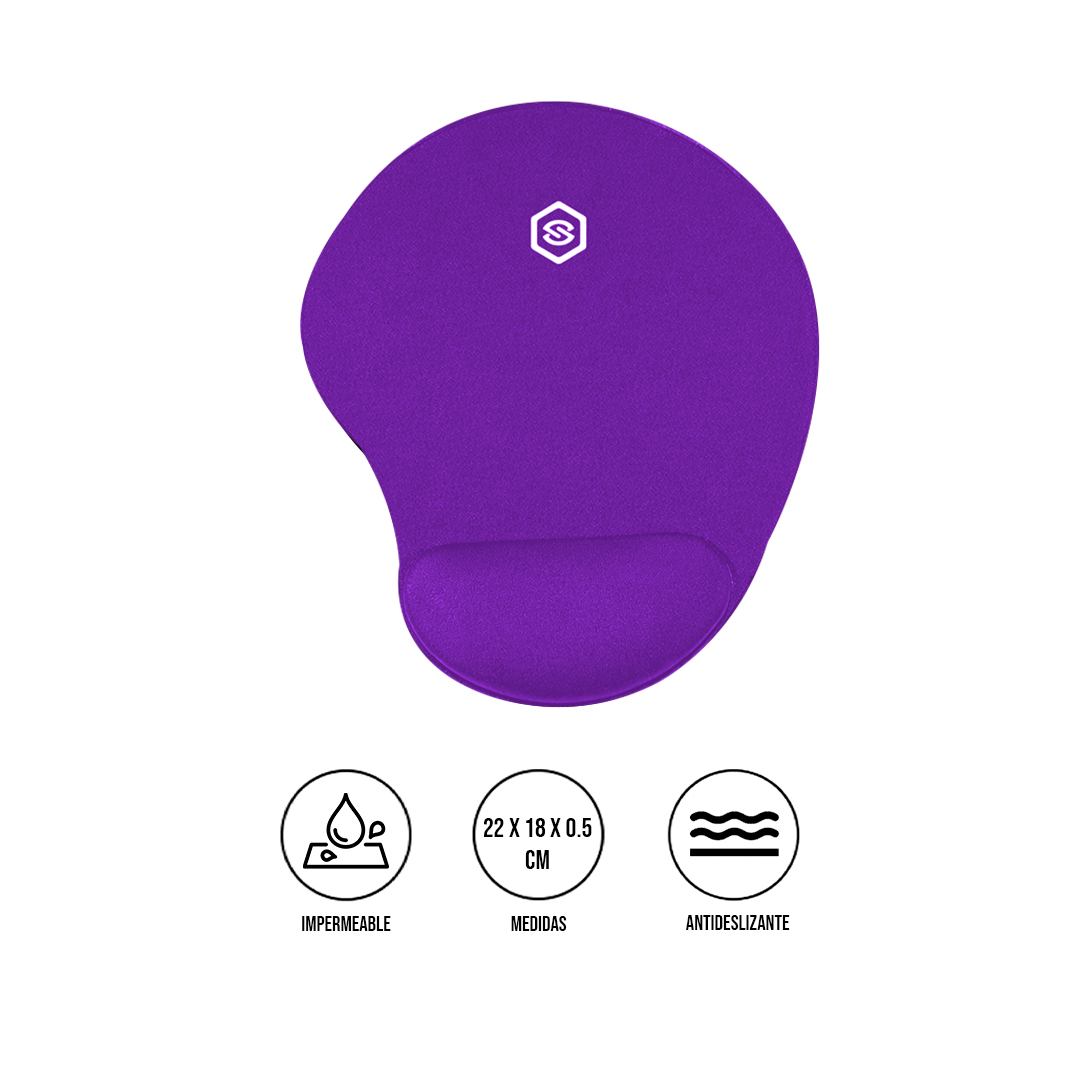 MOUSE PAD ERGONÓMICO CON DESCANSADOR MPB-01 MORADO - 1