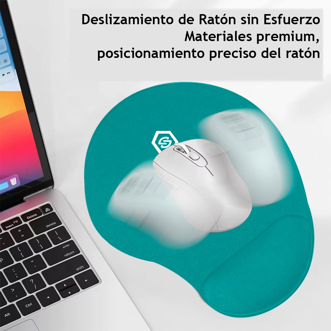 MOUSE PAD ERGONÓMICO CON DESCANSADOR MPB-01 TURQUESA - 4