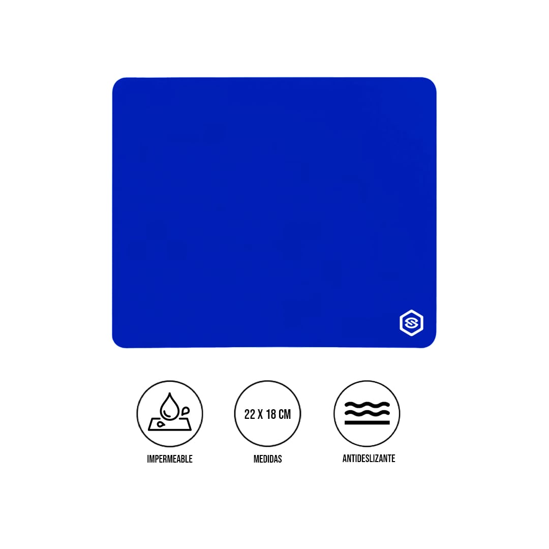 MOUSEPAD SUPERFICIE LISA MPB-02 ANTIDESLIZANTE AZUL - 1