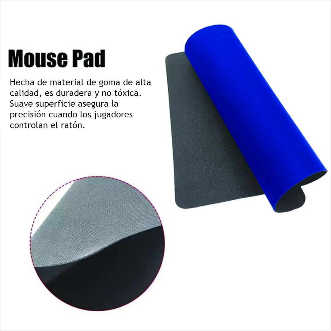 MOUSEPAD SUPERFICIE LISA MPB-02 ANTIDESLIZANTE AZUL - 4