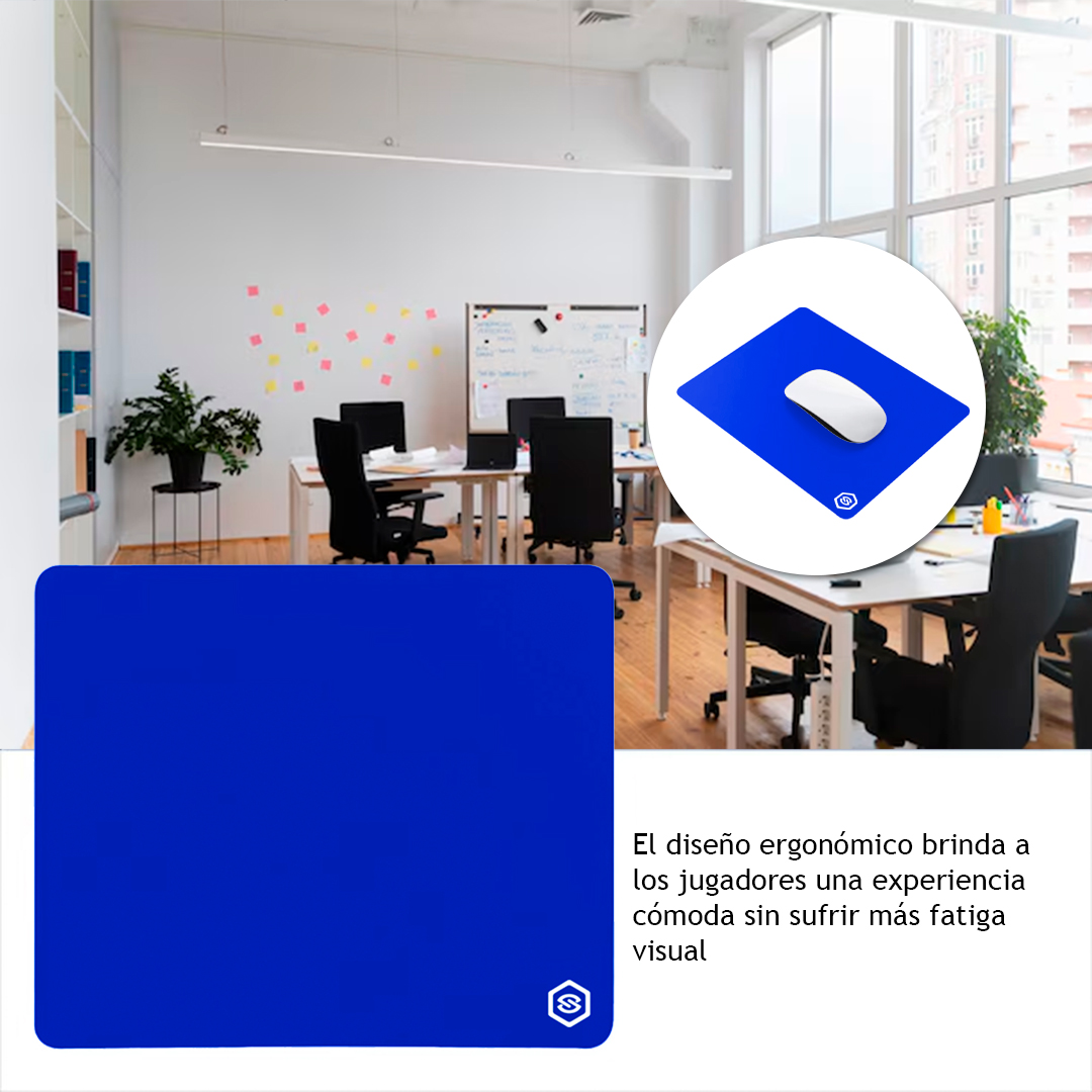 MOUSEPAD SUPERFICIE LISA MPB-02 ANTIDESLIZANTE AZUL - 5