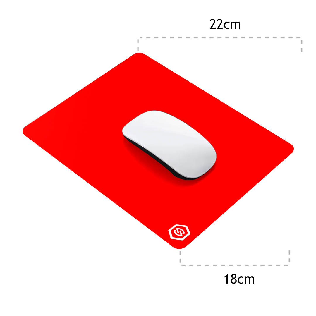 MOUSEPAD SUPERFICIE LISA MPB-02 ANTIDESLIZANTE ROJO - 6