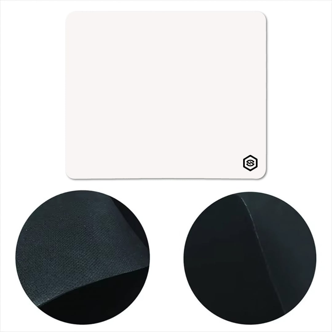 MOUSEPAD SUPERFICIE LISA MPB-02 ANTIDESLIZANTE BLANCO - 3
