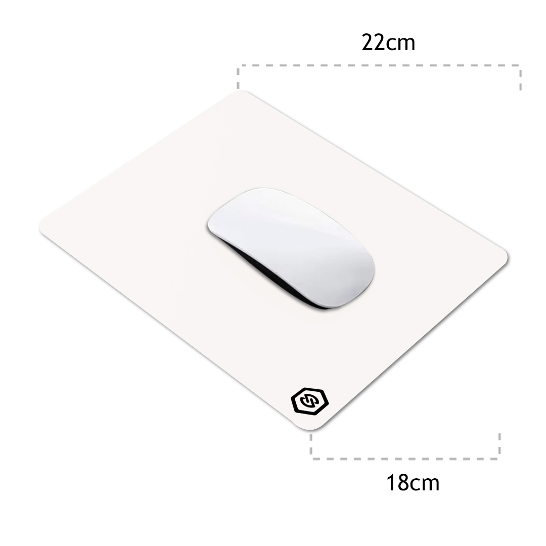 MOUSEPAD SUPERFICIE LISA MPB-02 ANTIDESLIZANTE BLANCO - 6