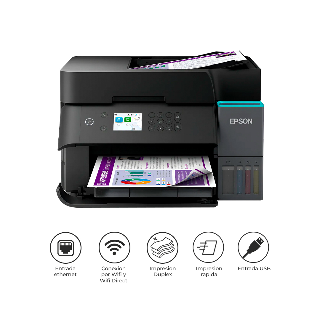 EPSON IMPRESORA MULTIFUNCIONAL ECOTANK L6370 WIFI DÚPLEX NEGRA - 1