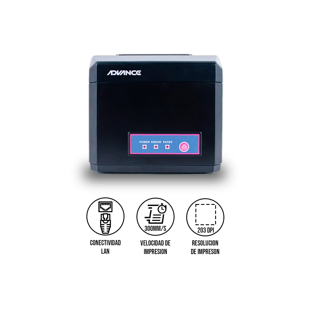 ADVANCE ADV-8011N IMPRESORA TÉRMICA LAN USB BLUETOOTH 300 MMS - 1