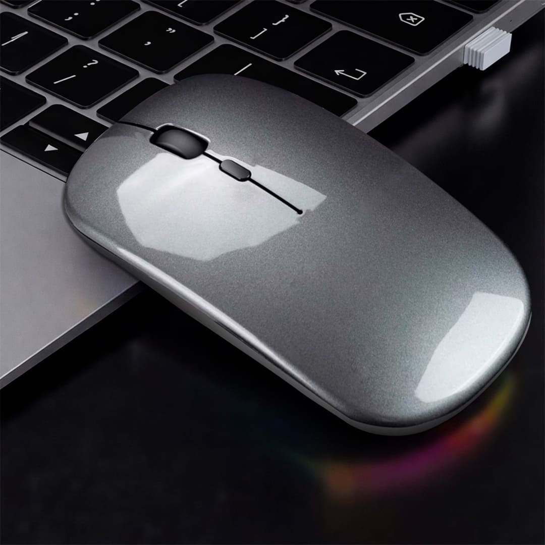 MOUSE INALÁMBRICO RGBM-02 BLUETOOTH 2.4G RGB 1200 DPI GRIS - 3