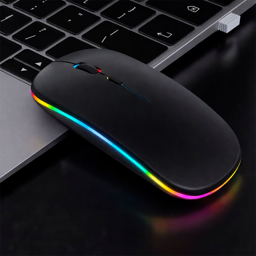 MOUSE INALÁMBRICO RGBM-02 BLUETOOTH 2.4G RGB 1200 DPI NEGRO - 3