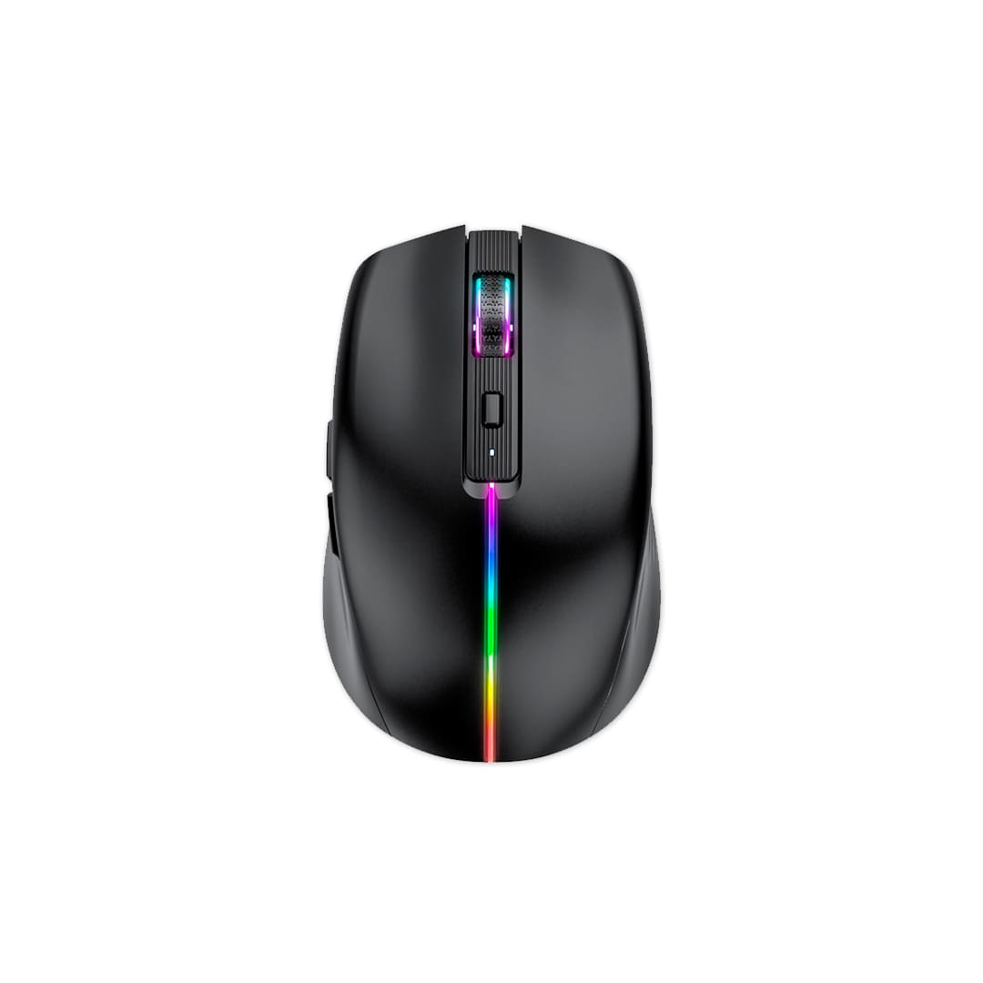 MINI MOUSE INALÁMBRICO RGBM-01 RECARGABLE BT RGB 2.4G NEGRO - 3