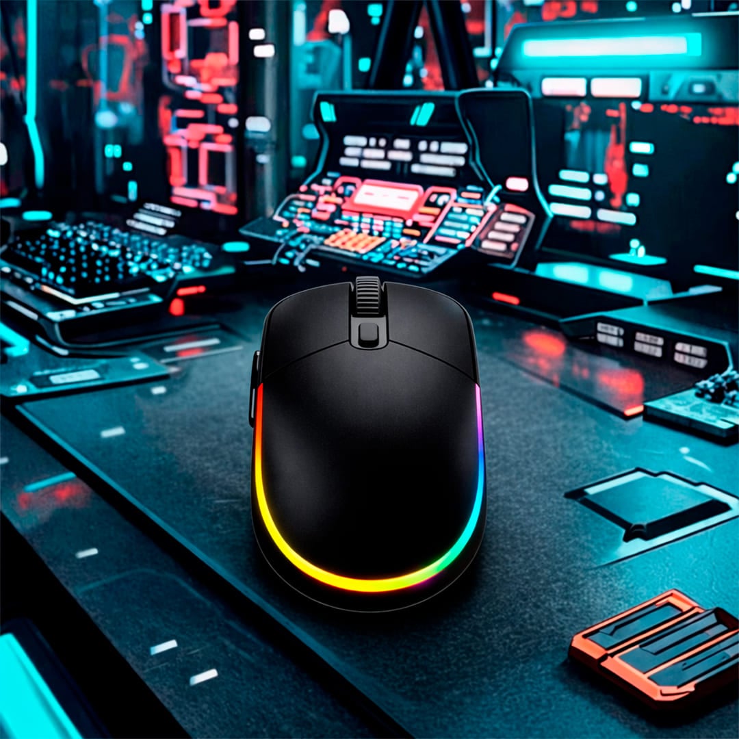 MOUSE GAMER RGBM-03 RGB USB 3200 DPI NEGRO - 3