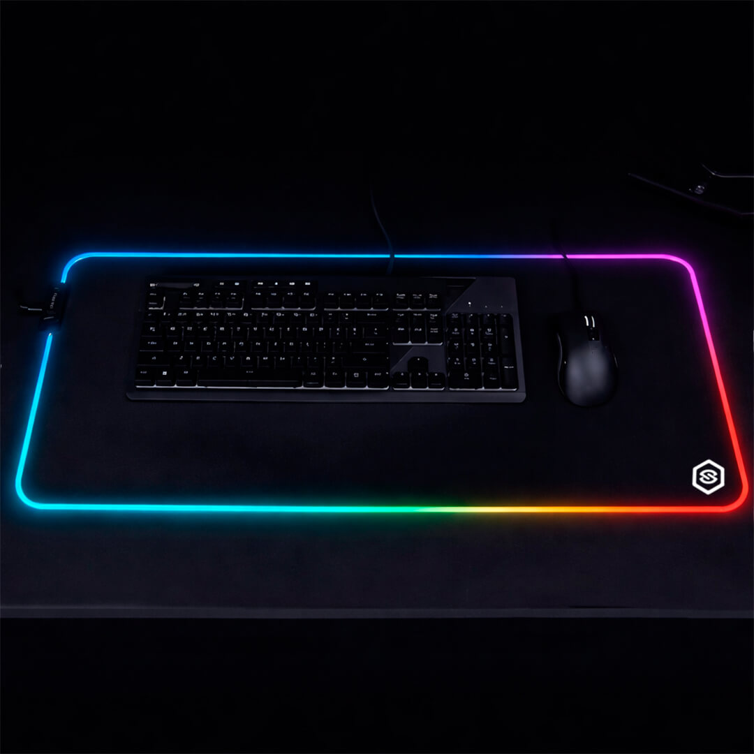 MOUSE PAD CON ILUMINACIÓN RGB-03 TALLA XL USB NEGRO - 2
