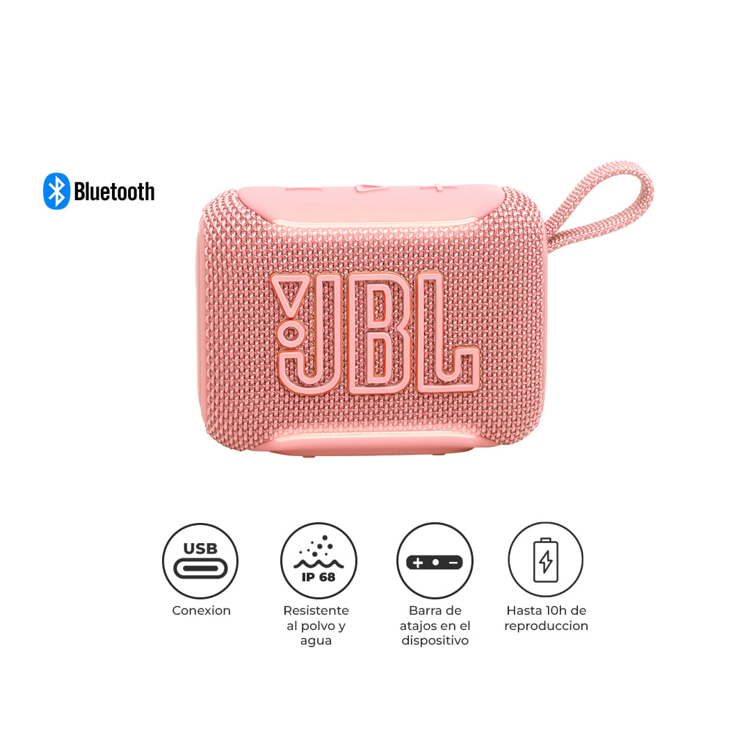 JBL PARLANTE BLUETOOTH GO 5 IP68 10HRS AURACAST PORTÁTIL ROSADO - 1