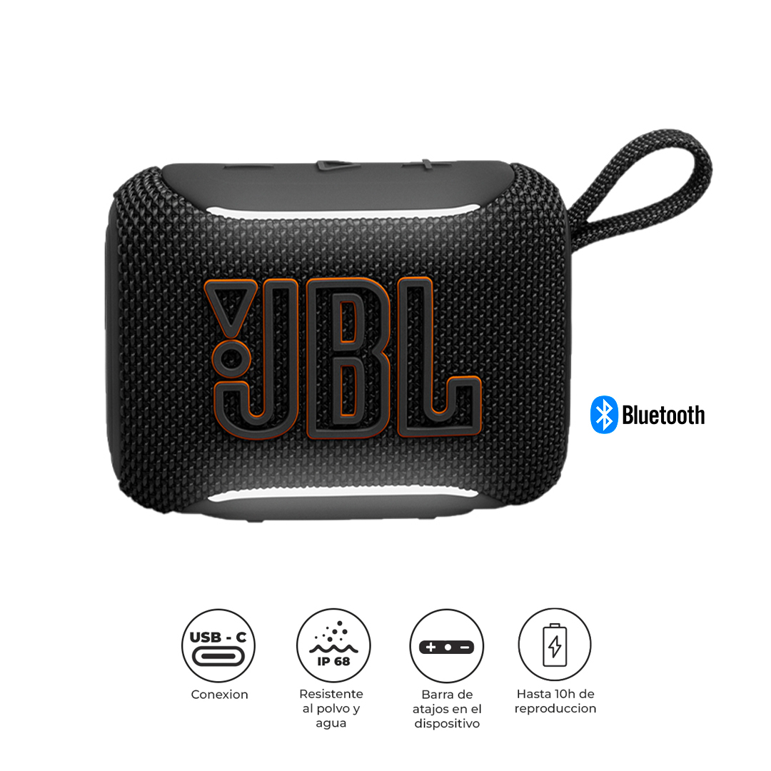 JBL PARLANTE BLUETOOTH GO 5 IP68 10HRS AURACAST PORTÁTIL NEGRO - 1