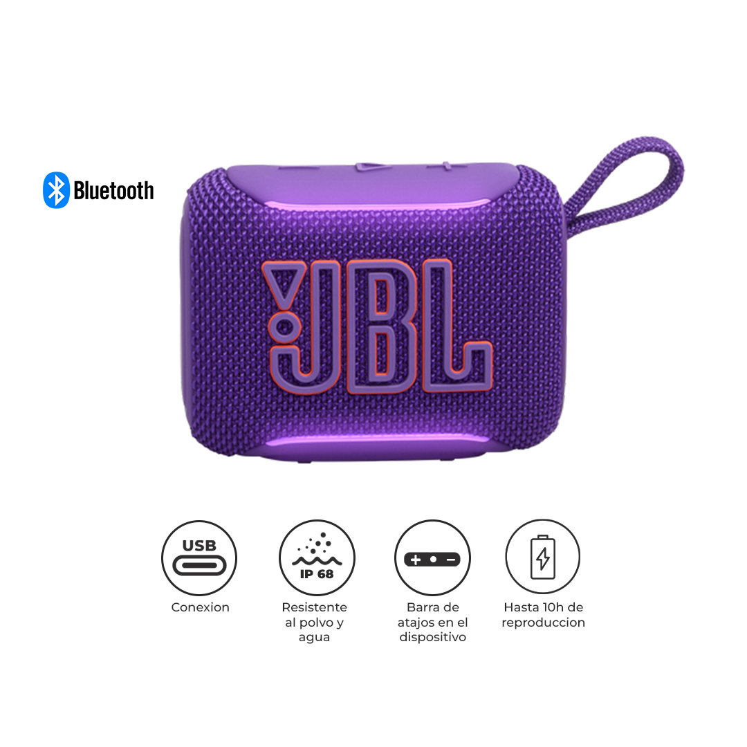 JBL PARLANTE BLUETOOTH GO 5 IP68 10HRS AURACAST PORTÁTIL PÚRPURA - 1