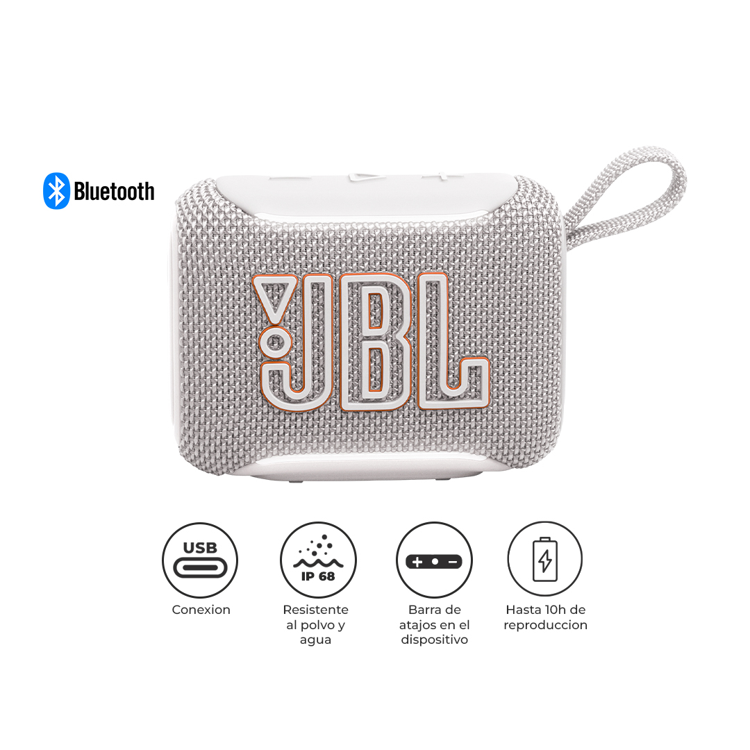 JBL PARLANTE BLUETOOTH GO 5 IP68 10HRS AURACAST PORTÁTIL BLANCO - 1