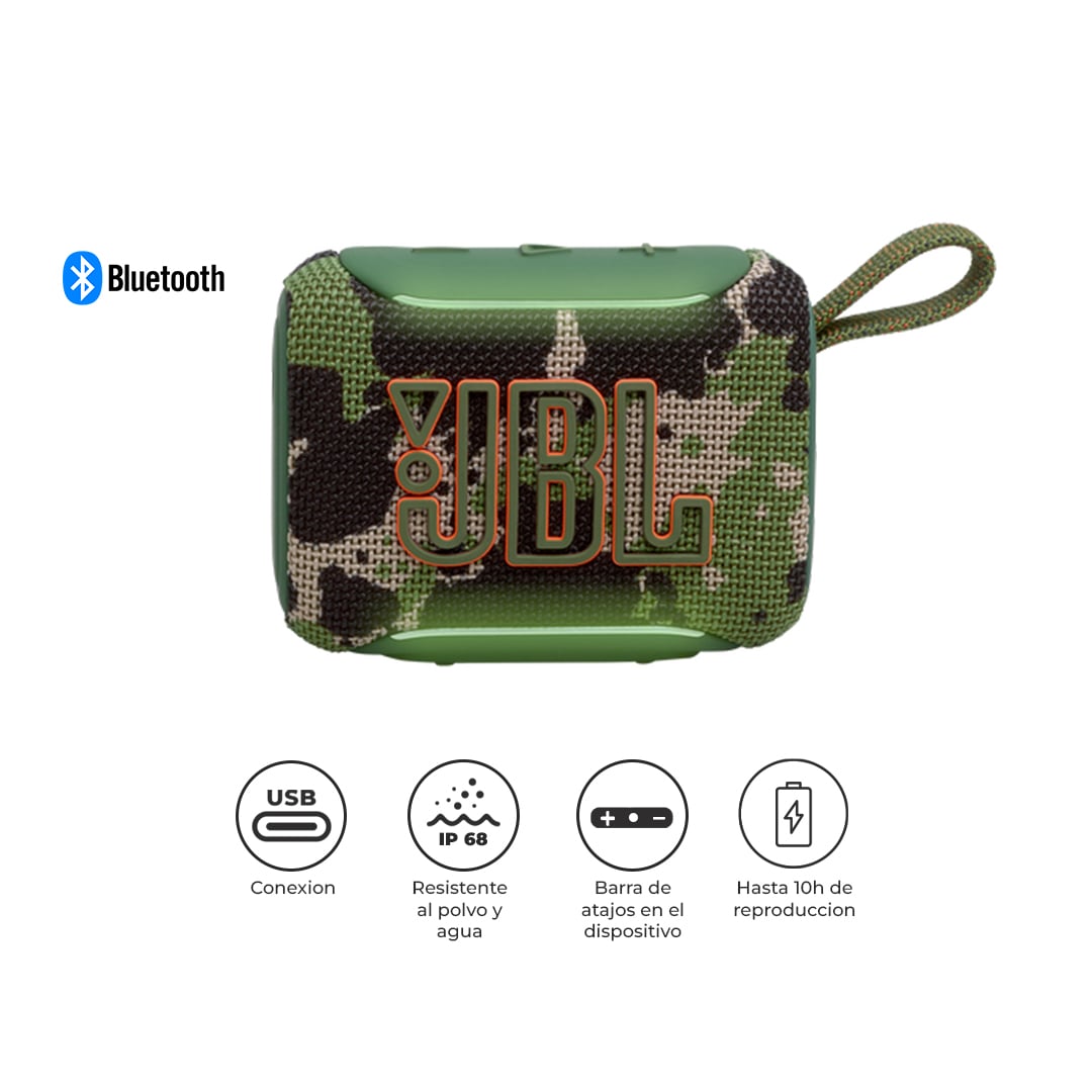 JBL PARLANTE BLUETOOTH GO 5 IP68 10HRS AURACAST PORTÁTIL CAMUFLADO - 1