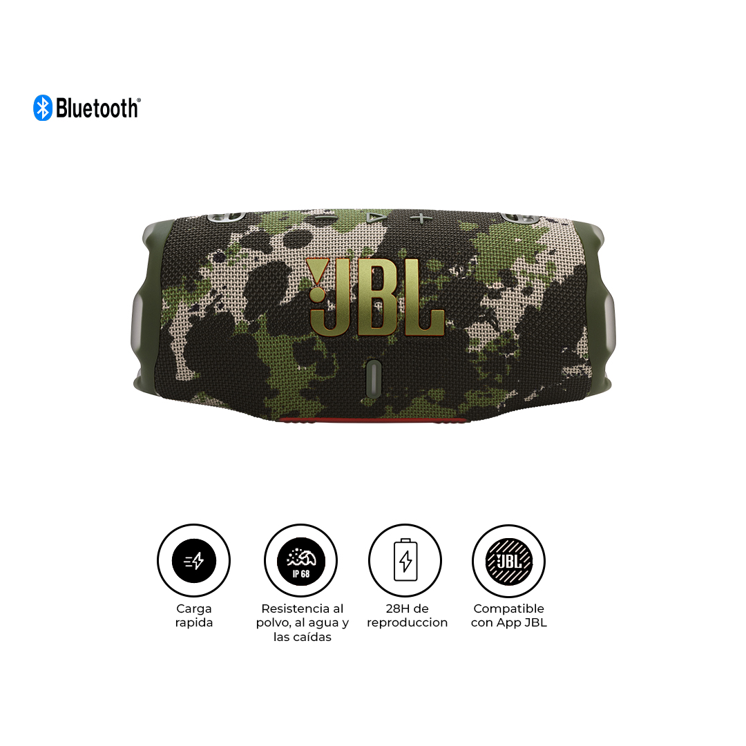 JBL PARLANTE CHARGE 6 BLUETOOTH 28H IP68 CAMUFLADO - 2