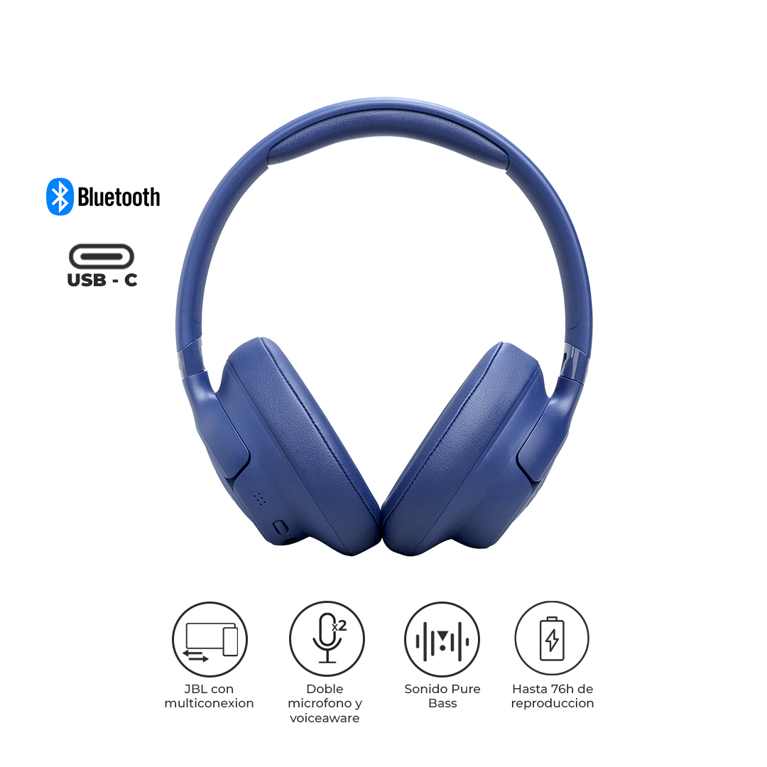 JBL AUDÍFONOS TUNE 730BT BLUETOOTH 6.0 76H PURE BASS AZUL - 1