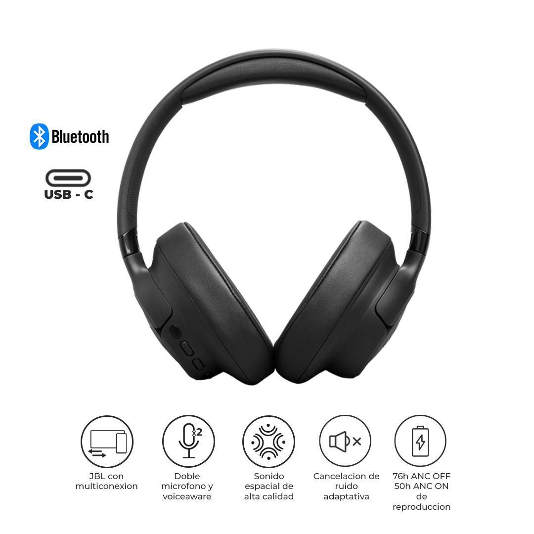 JBL AUDÍFONOS TUNE 780NC ANC BLUETOOTH OVER EAR NEGRO - 1