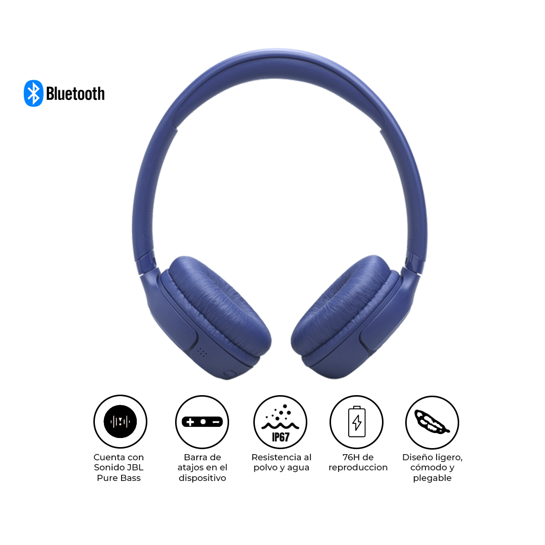 JBL AUDÍFONOS TUNE 530BT BLUETOOTH 6.0 76H PURE BASS AZUL - 1
