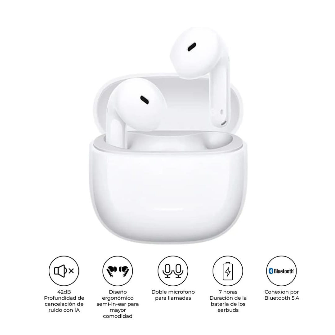 XIAOMI AUDÍFONOS BLUETOOTH REDMI BUDS 8 ACTIVE BLANCO - 1