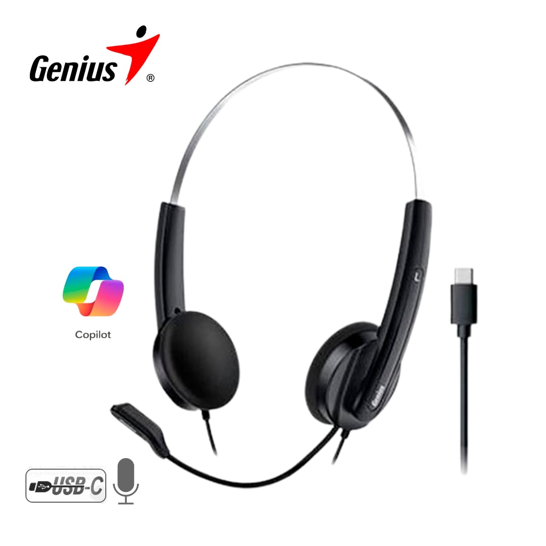 GENIUS HS-220U AUDÍFONOS USB-C CON MICRÓFONO PARA PC LAPTOP - 1