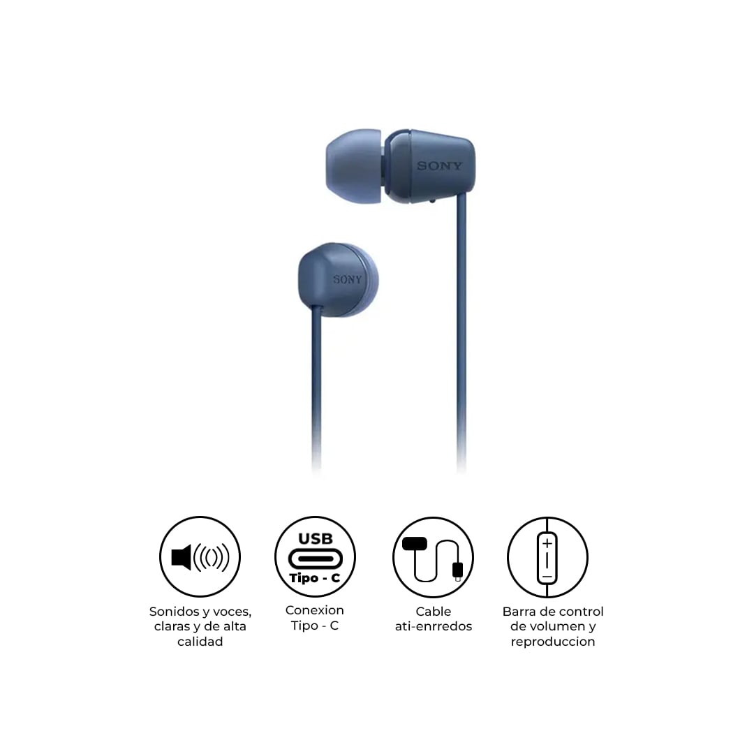 AUDÍFONOS SONY IER-EX15C USB-C IN EAR AZUL - 1